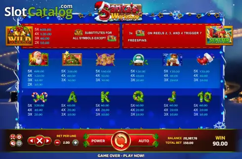 Οθόνη7. Santa's Workshop (Eurasian Gaming) Κουλοχέρης