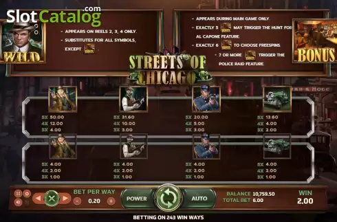 Οθόνη6. Streets of Chicago Κουλοχέρης
