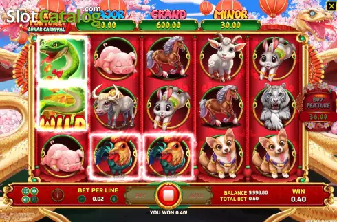 Οθόνη3. Snake of Fortune Lunar Carnival Κουλοχέρης 