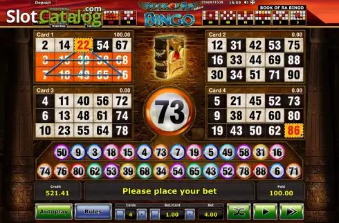 Οθόνη4. Book of Ra Bingo Κουλοχέρης