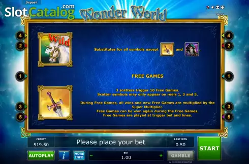 Οθόνη9. Wonder World (Eurocoin Interactive) Κουλοχέρης