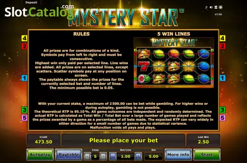 Οθόνη8. Mystery Star (Eurocoin Interactive) Κουλοχέρης