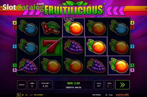Οθόνη4. Fruitilicious (Greentube) Κουλοχέρης
