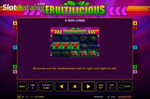 Οθόνη8. Fruitilicious (Greentube) Κουλοχέρης