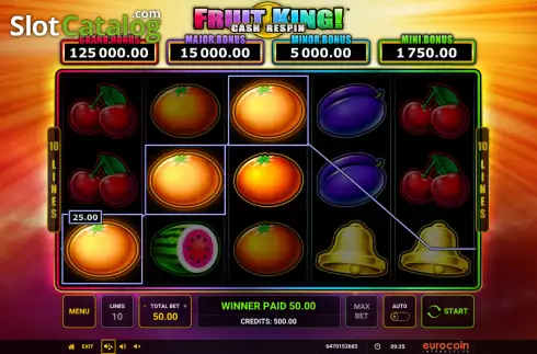 Οθόνη3. Fruit King (Eurocoin Interactive) Κουλοχέρης