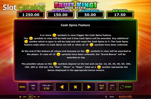 Οθόνη5. Fruit King (Eurocoin Interactive) Κουλοχέρης