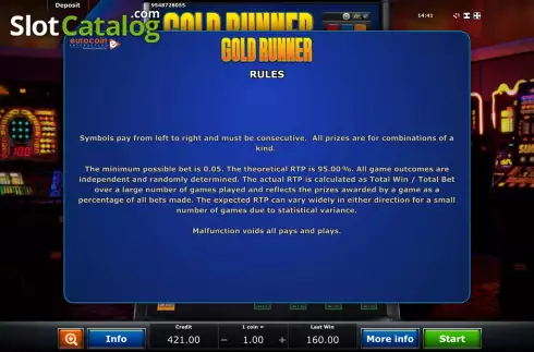 Οθόνη9. Gold Runner Κουλοχέρης