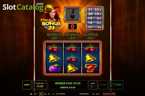 Οθόνη3. 5-Line Bonus 21 Κουλοχέρης