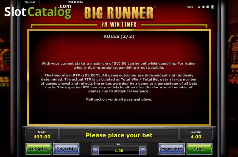 Οθόνη9. Big Runner Κουλοχέρης