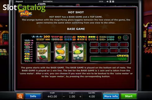 Οθόνη7. Hot Shot (Eurocoin Interactive) Κουλοχέρης