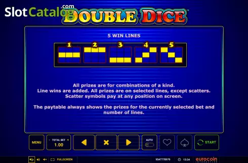 Οθόνη9. Double Dice Κουλοχέρης