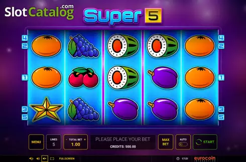 Οθόνη2. Super 5 (Eurocoin Interactive) Κουλοχέρης 