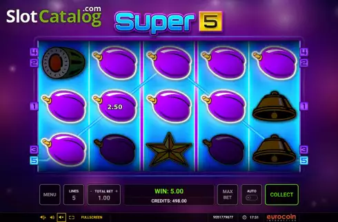 Οθόνη3. Super 5 (Eurocoin Interactive) Κουλοχέρης 