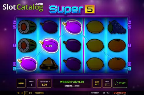 Οθόνη6. Super 5 (Eurocoin Interactive) Κουλοχέρης 