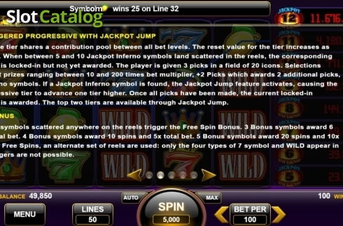 Οθόνη5. Jackpot Inferno Κουλοχέρης 