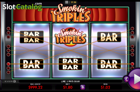Οθόνη4. Smokin' Triples Κουλοχέρης