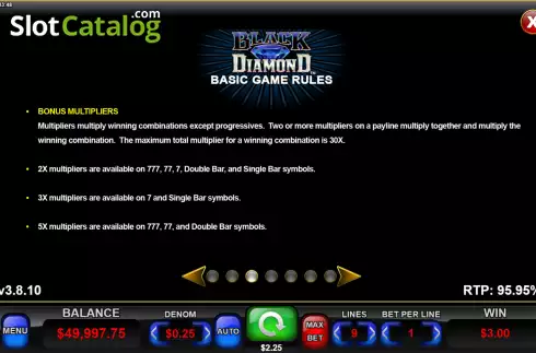 Οθόνη6. Black Diamond (Everi) Κουλοχέρης