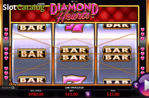 Οθόνη3. Diamond Hearts Κουλοχέρης