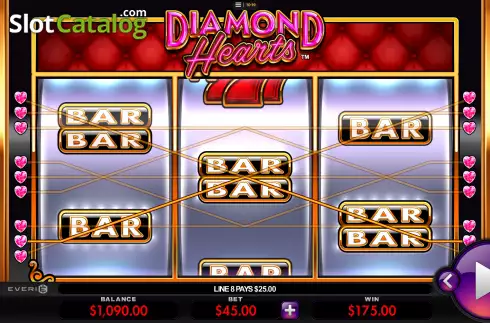 Οθόνη4. Diamond Hearts Κουλοχέρης