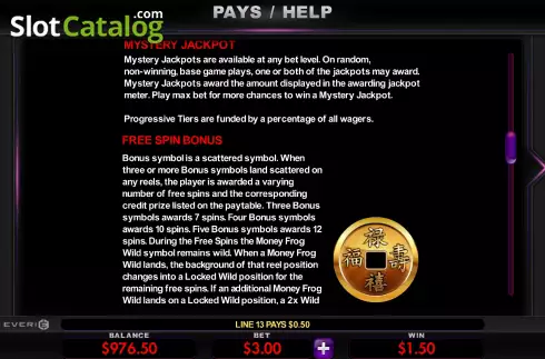 Οθόνη7. Money Frog (Everi) Κουλοχέρης