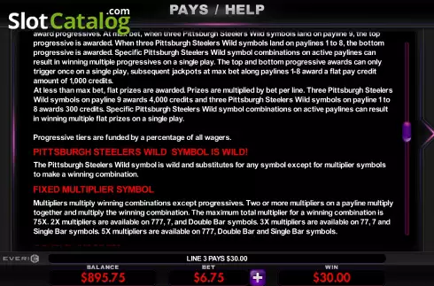 Οθόνη8. Pittsburgh Steelers Deluxe Κουλοχέρης 