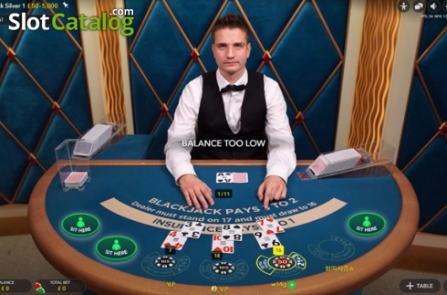 Οθόνη2. Blackjack Silver 1 (Evolution Gaming) Κουλοχέρης