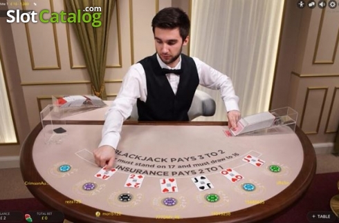 Οθόνη2. Blackjack White 1 (Evolution Gaming) Κουλοχέρης 