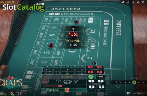 Οθόνη4. Craps Live (Evolution Gaming) Κουλοχέρης