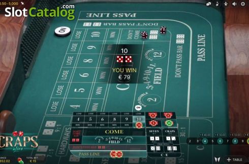 Οθόνη6. Craps Live (Evolution Gaming) Κουλοχέρης