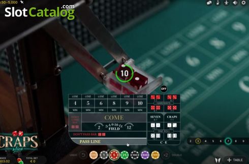 Οθόνη7. Craps Live (Evolution Gaming) Κουλοχέρης
