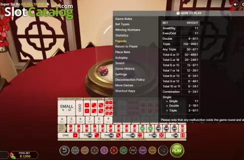 Οθόνη3. First Person Super Sic Bo Κουλοχέρης