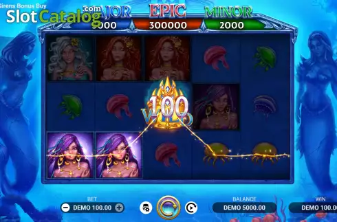 Οθόνη3. Gold of Sirens Bonus Buy Κουλοχέρης