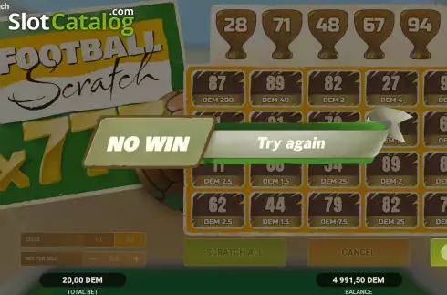Οθόνη6. Football Scratch (Evoplay) Κουλοχέρης
