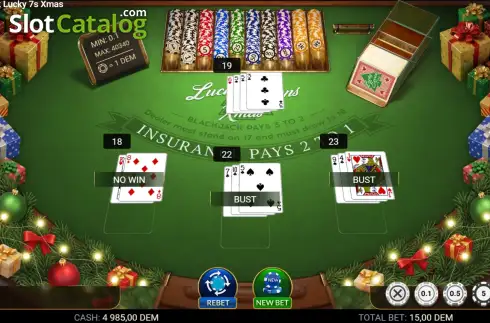 Οθόνη3. Blackjack Lucky 7s Xmas Κουλοχέρης 