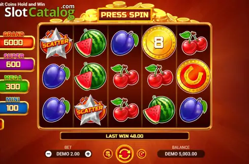 Οθόνη2. Juicy Fruit Coins Hold and Win Κουλοχέρης