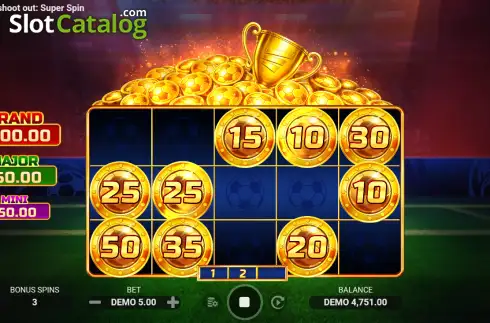 Οθόνη3. Penalty Shoot Out: Super Spin Κουλοχέρης