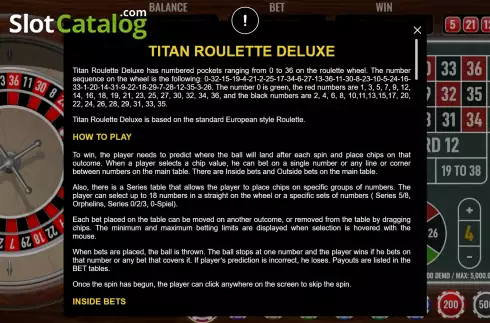 Οθόνη7. Titan Roulette Deluxe Κουλοχέρης 