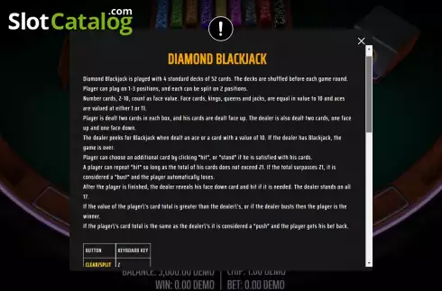 Οθόνη9. Diamond Blackjack Κουλοχέρης
