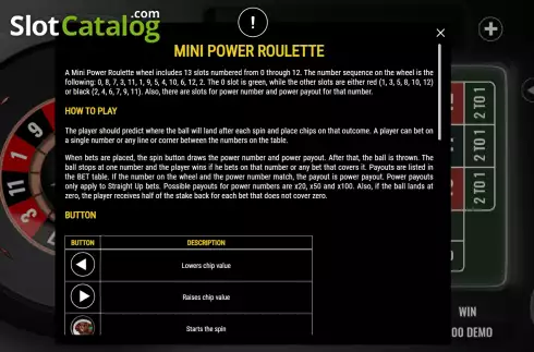 Οθόνη7. Mini Power Roulette Κουλοχέρης