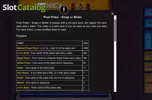 Οθόνη7. Mega Pixel Poker Κουλοχέρης 