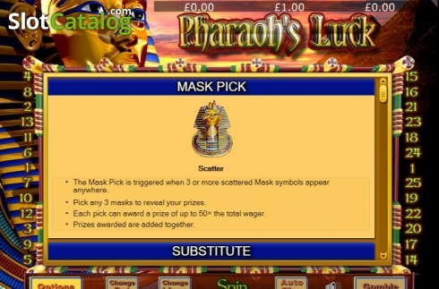 Οθόνη3. Pharaohs Luck Κουλοχέρης 