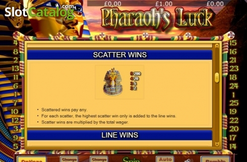 Οθόνη5. Pharaohs Luck Κουλοχέρης 