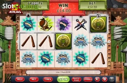 Win screen. 5 Ninjas Κουλοχέρης