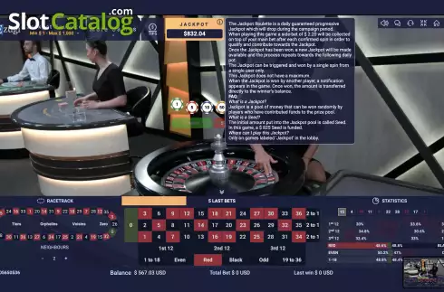 Οθόνη3. Jackpot Roulette (Ezugi) Κουλοχέρης