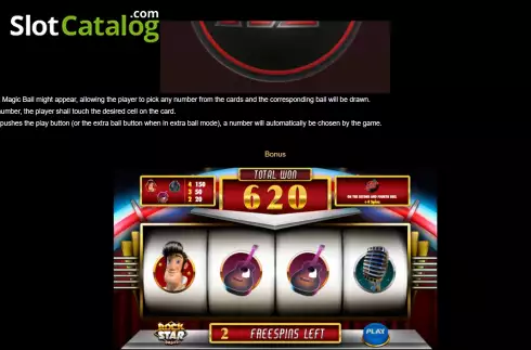Οθόνη9. Rock Star Bingo Κουλοχέρης 