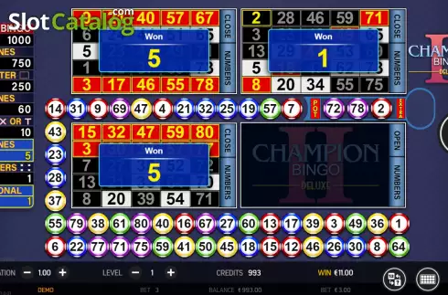 Οθόνη9. Champion Bingo II Deluxe Κουλοχέρης