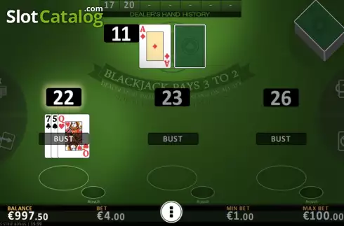 Οθόνη5. Blackjack Vegas Strip Bonus Κουλοχέρης