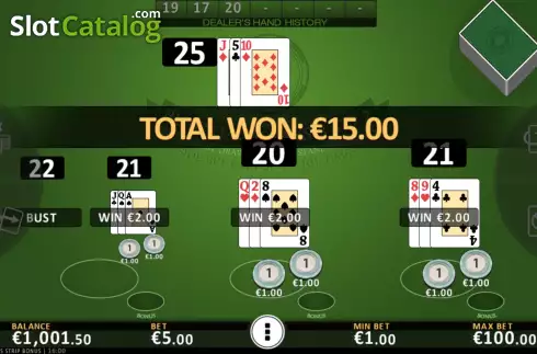 Οθόνη7. Blackjack Vegas Strip Bonus Κουλοχέρης