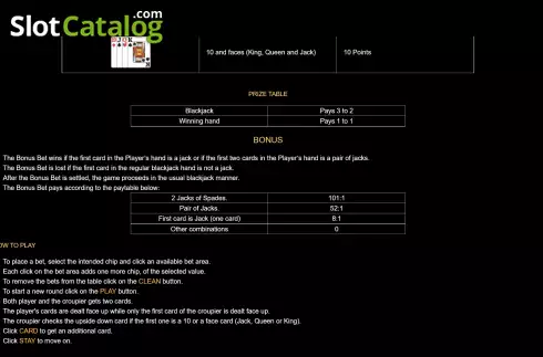 Οθόνη9. Blackjack Vegas Strip Bonus Κουλοχέρης
