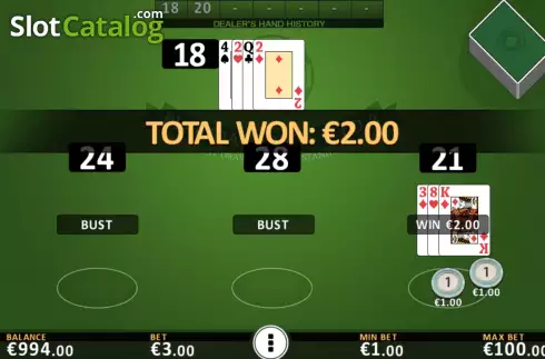 Οθόνη7. Blackjack Vegas Strip (FBM Digital Systems) Κουλοχέρης